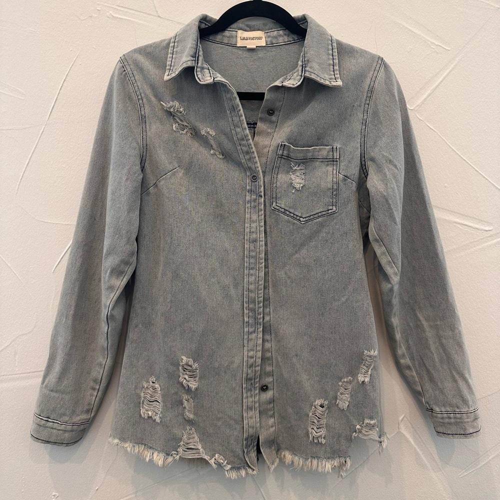 Lala Factory Denim Distressed Jacket
